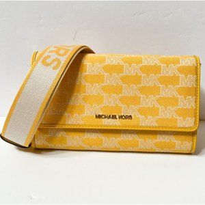 Michael Kors Jet Set Item Large ZA Wallet Xbody - Butter Multi